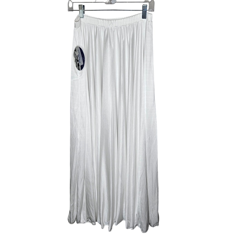 Capezio Plus White Liturgical Skirt Women 1X Maxi Praise Dance Shimmer NEW - Picture 5 of 7